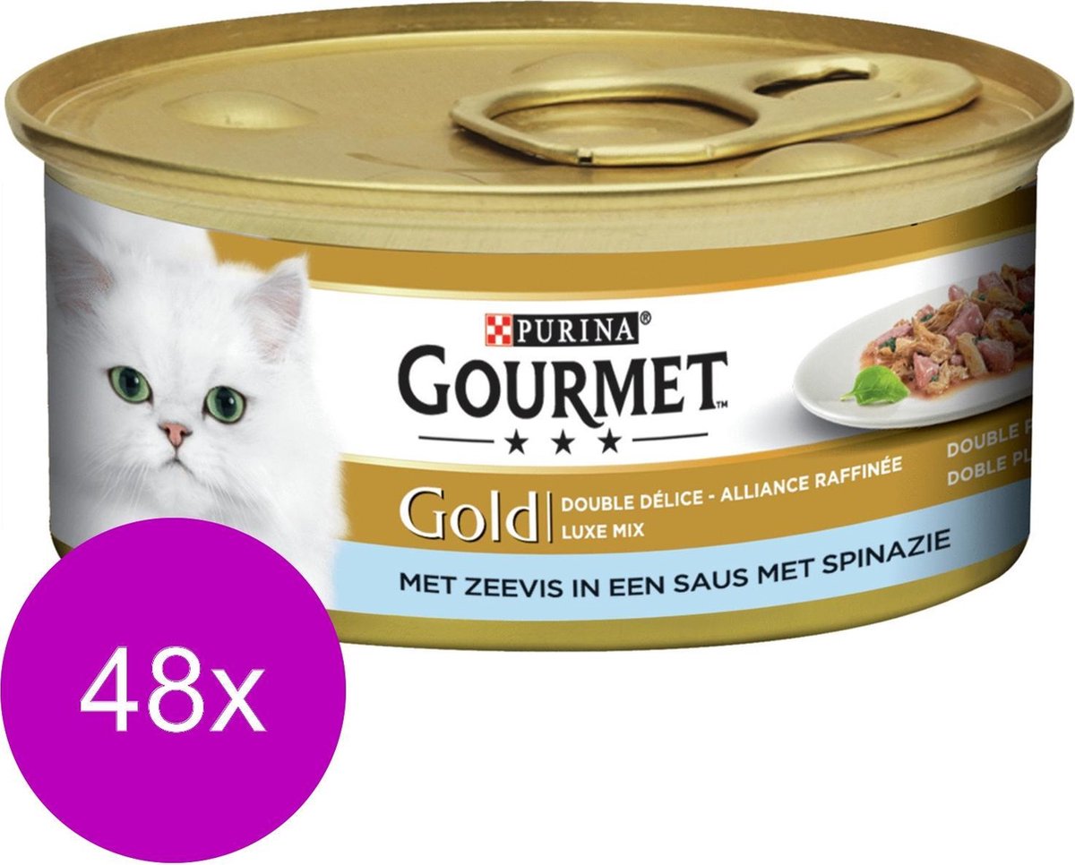 Gourmet Gold Luxe Mix 85 g - Kattenvoer - 48 x Vis&Mix&Vis