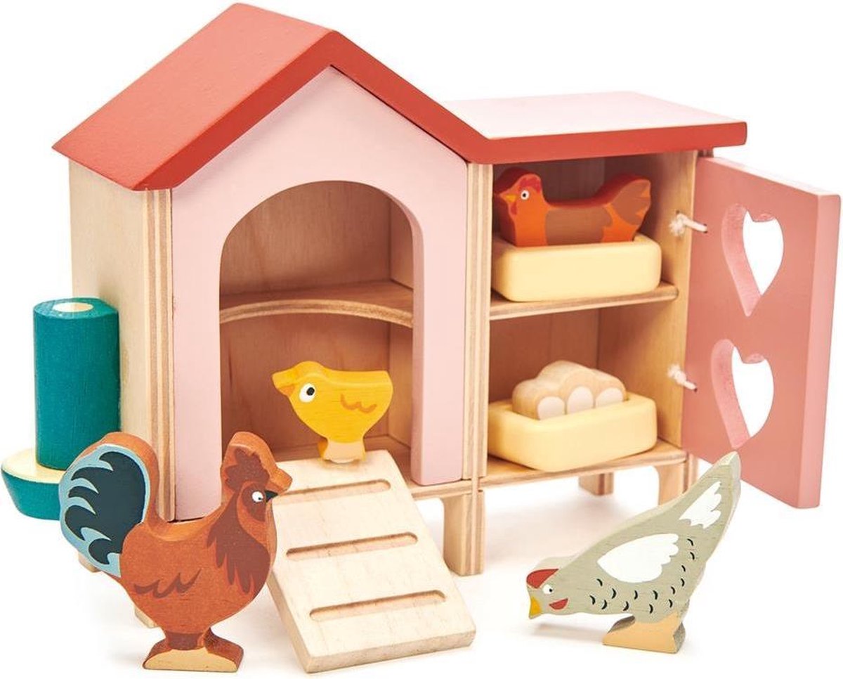 Tender Leaf Toys Speelset Kippenren 13 X 10 Cm Hout 5-delig