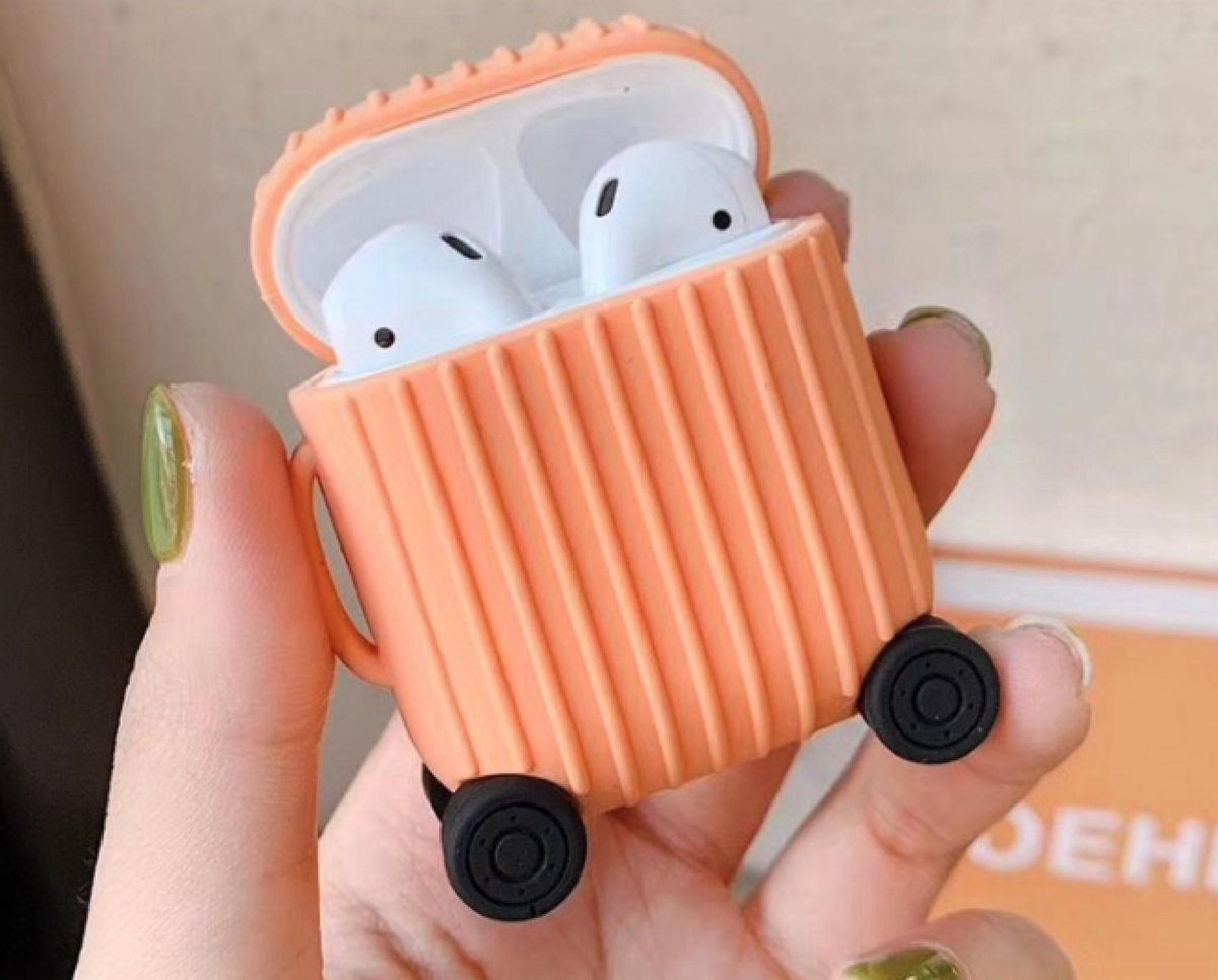 Hidzo Hoes Voor Apple's Airpods - Koffer - Zalm