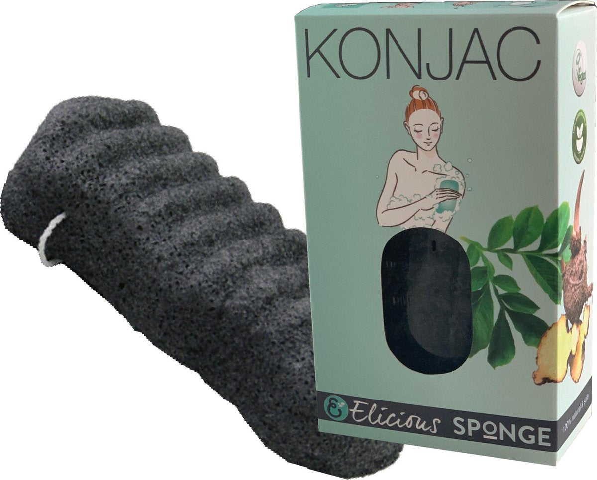 Elicious Konjac badspons met Charcoal