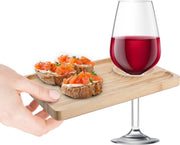 Bamboe serveerplank met bekerhouder / glashouder - 24x16xH1.5cm