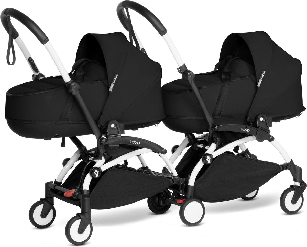 Babyzen YOYO2 wit frame met CONNECT compleet voor 2 newborns kleur zwart