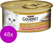Gourmet Gold Fijne Hap Zalm/Kip - Kattenvoer - 48 x 85 g