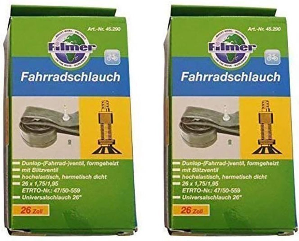 2 x Fahrradschlauch Premium 28 Zoll mit Blitzventil