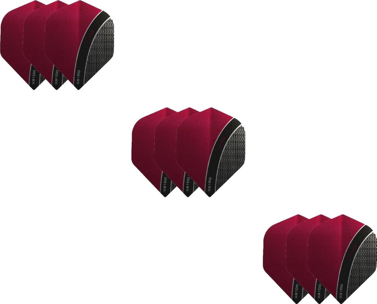 3 Sets (9 stuks) XS100 Curve flights Multipack - Rood