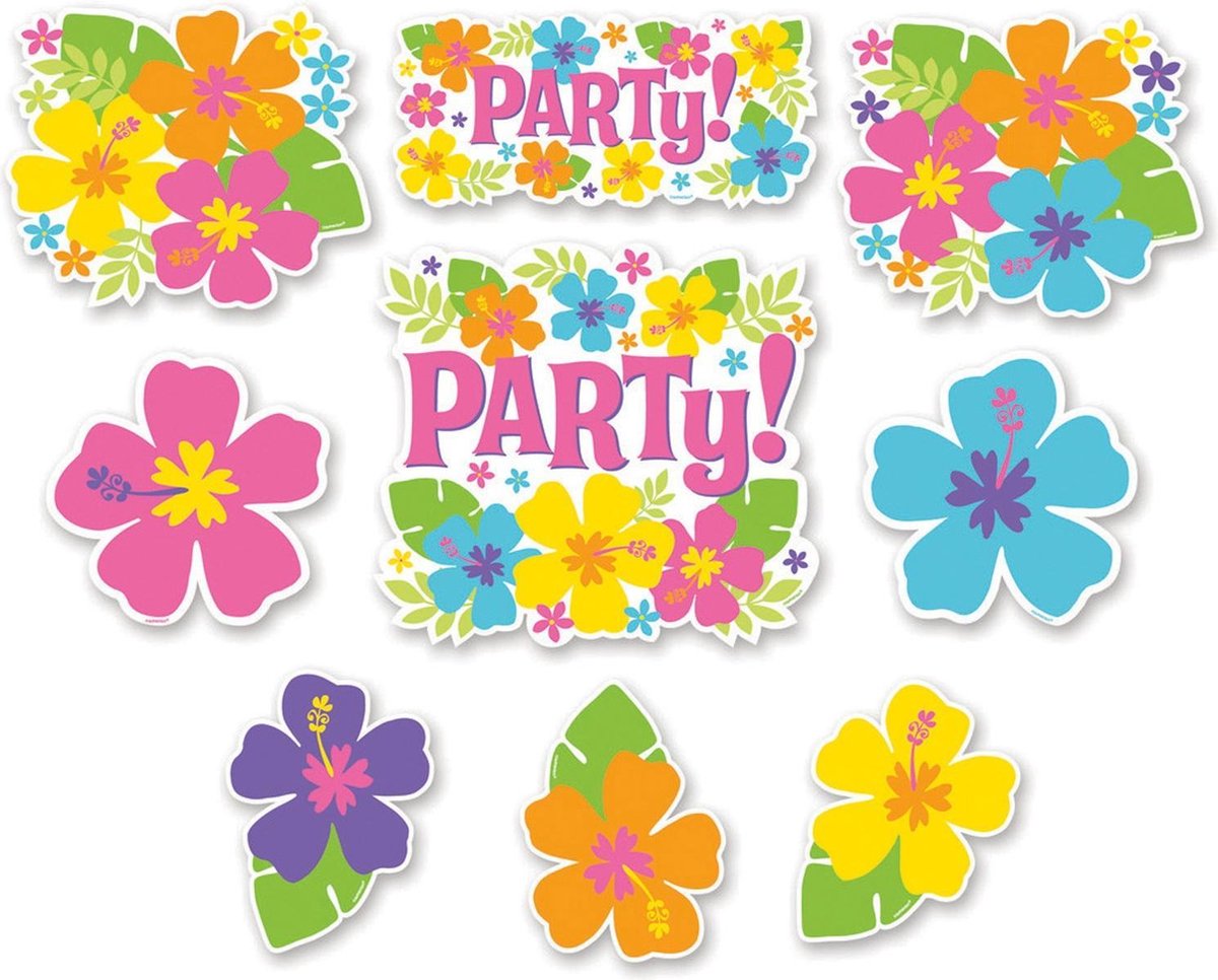 Hawaii Wanddecoratie Set Party 12 delig