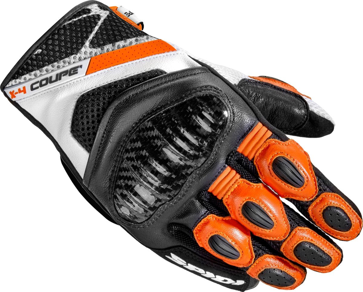 Spidi X-4 Coupe Black Orange Motorcycle Gloves S