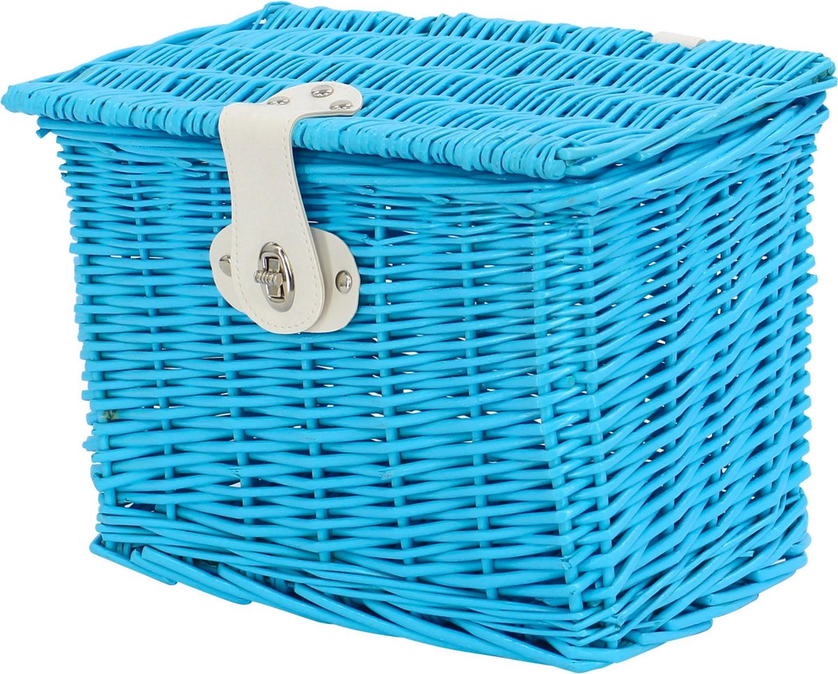 AMIGO - Fietsmand - Type bakkersmand - Voor - Lichtblauw – 9 Liter