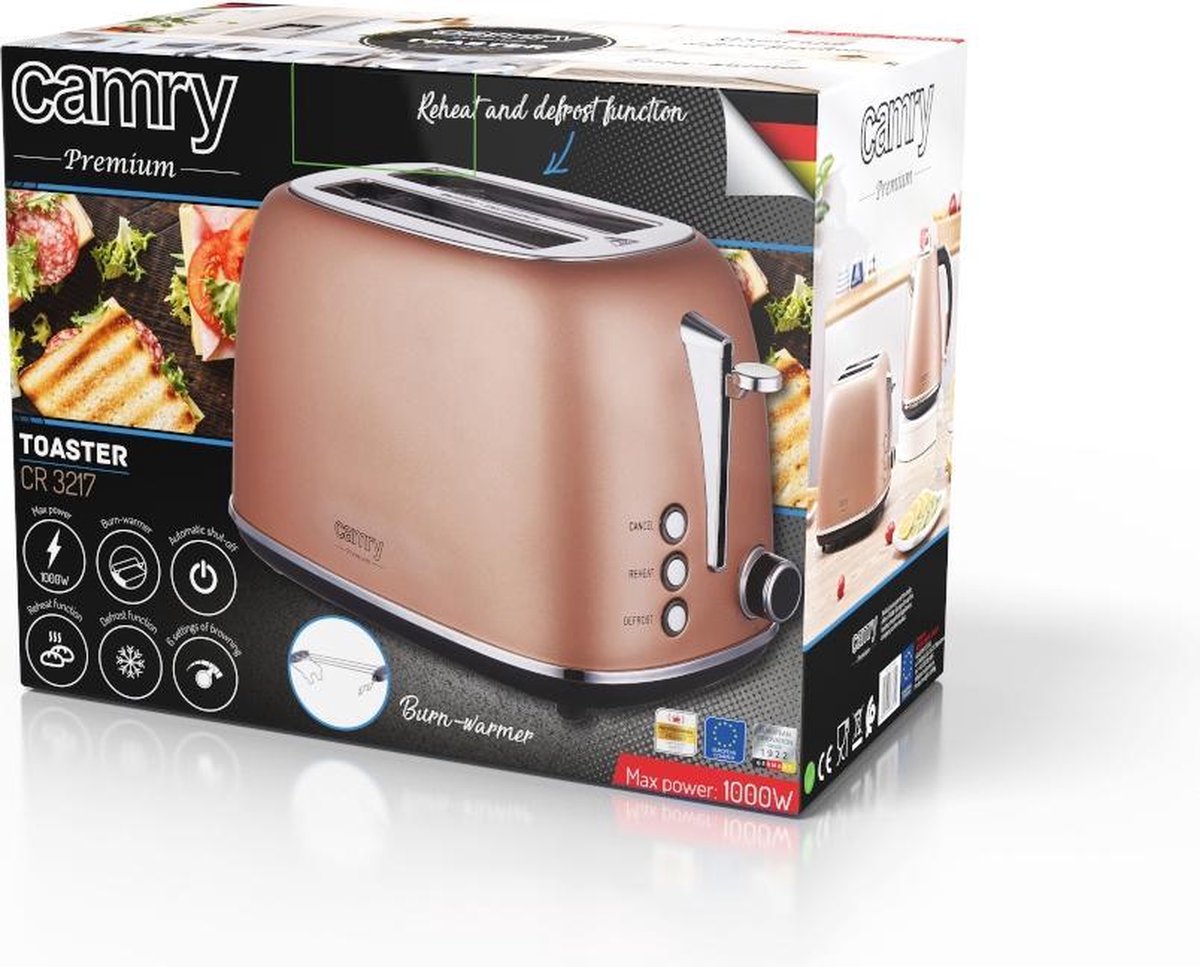 Broodrooster Deluxe 1000W - brons CR 3217 Camry