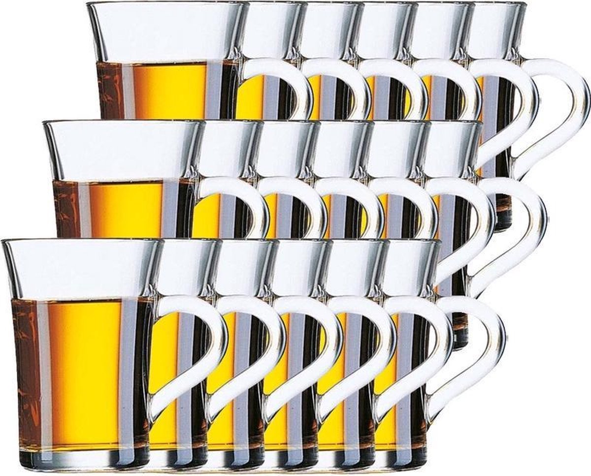18x Theeglazen/koffieglazen The transparant 230 ml