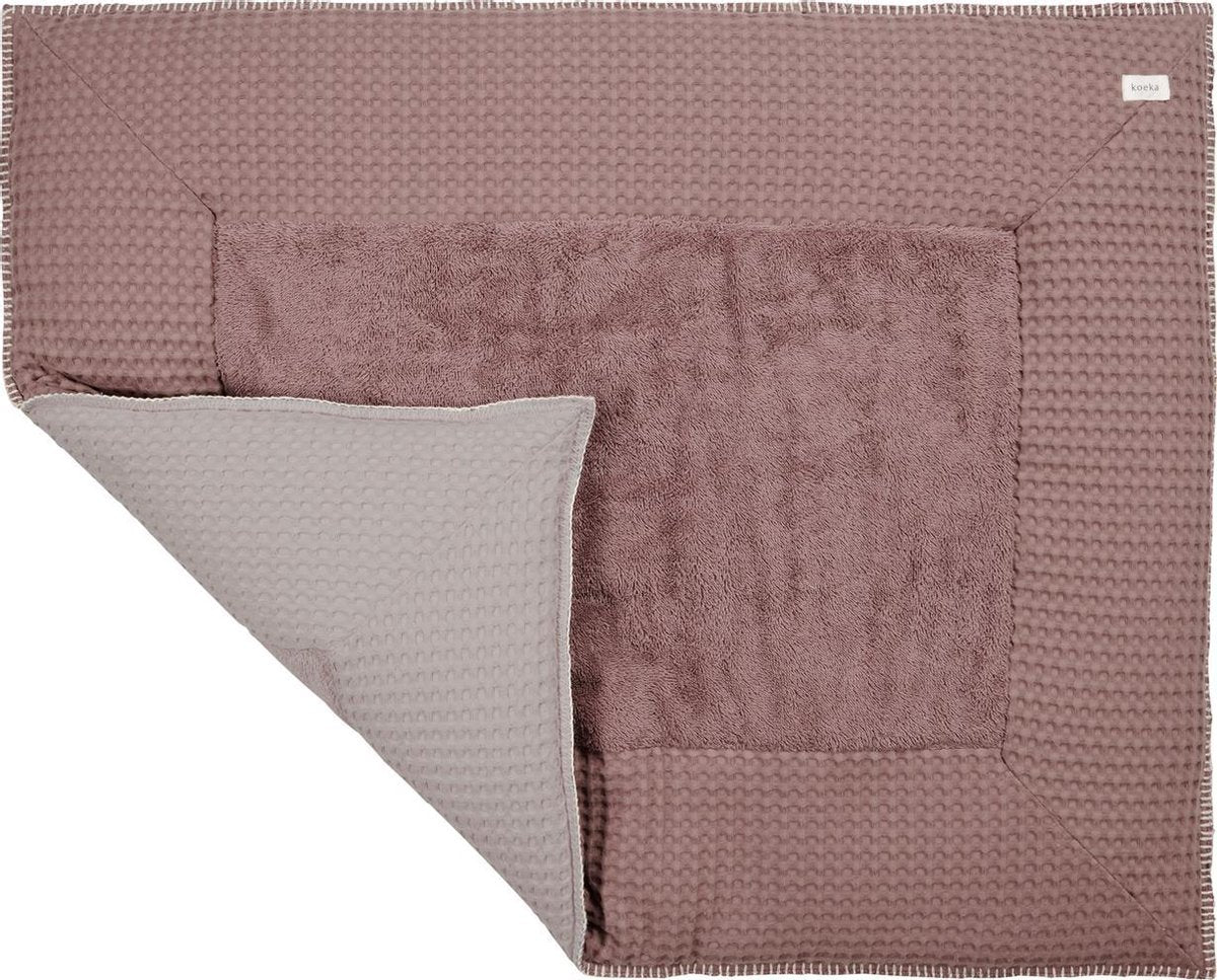Koeka Boxkleed wafel Amsterdam - plum/misty grey 80x100cm
