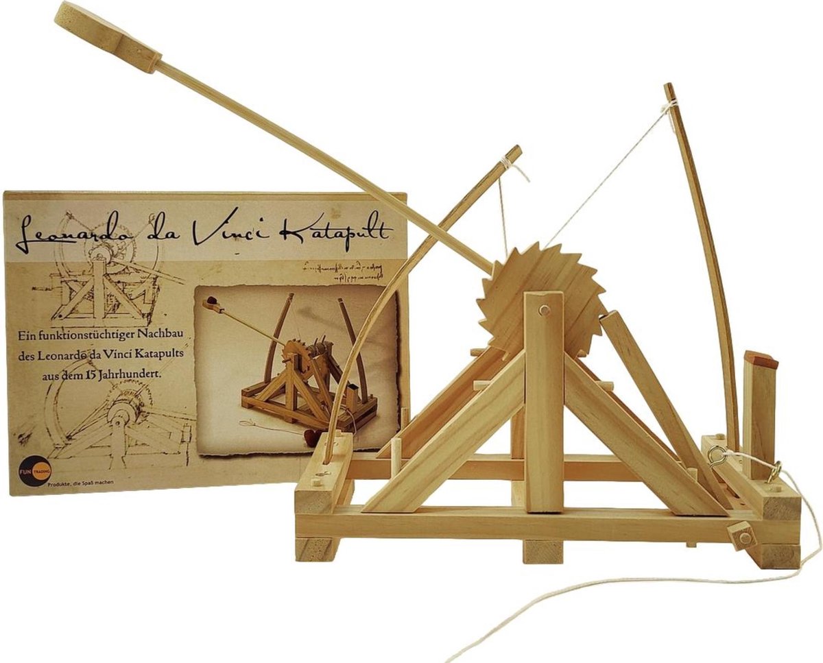 Leonardo Da Vinci katapult – bouwpakket katapult –  schaalmodel – houten speelgoed - speelgoed voor volwassenen