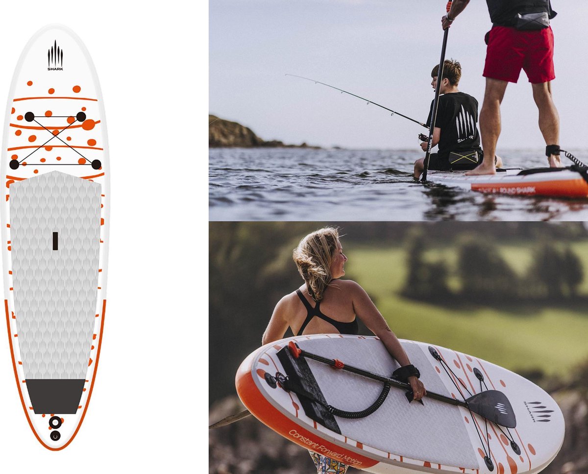 SHARKSUPs Allround ride 11'x34"x6" - complete set - 25 PSI - 3 jaar garantie - Opblaasbare Stand Up Paddle Board - SUP