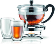 Bodum Chambord Set theepot / rechaud  /2 glazen