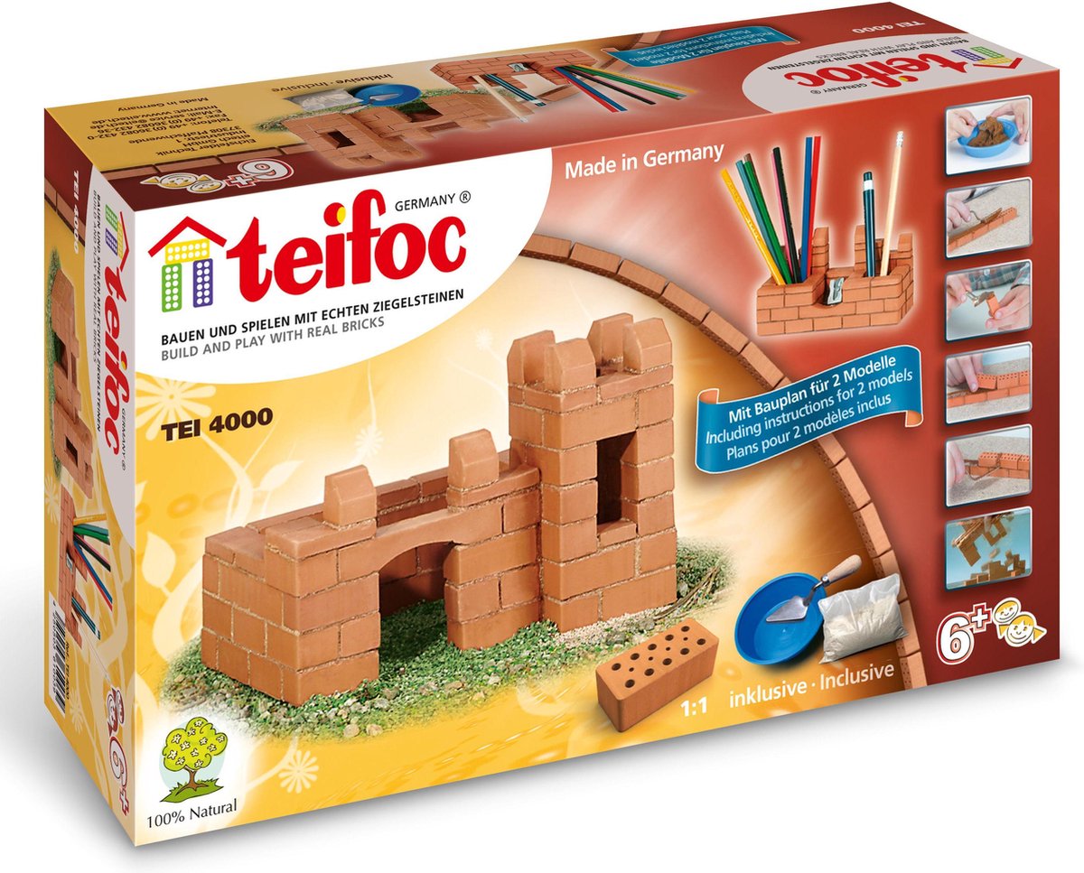 Teifoc Bouwdoos - Kasteel & Pennenhouder - Inclusief Cement Kom