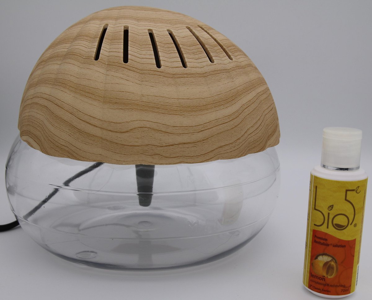 Revitalisor Schelp - Luchtreiniger Startpakket Met Bio5e Lemon Olie