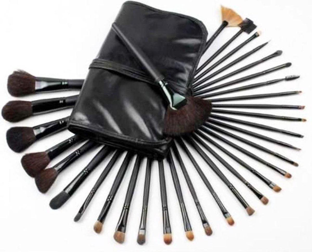 Evvie Professionele Make-up Kwasten in Luxe Etui en Giftbox- Kwastenset - 24 stuks
