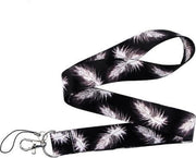 Moodadventures | Keycords | Keycord Feathers Black and White | Inclusief Telefooncord