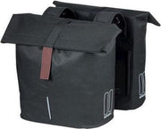 Dubbele fietstas Basil City 28 tot 32 liter 30 x 18 x 49 cm - zwart