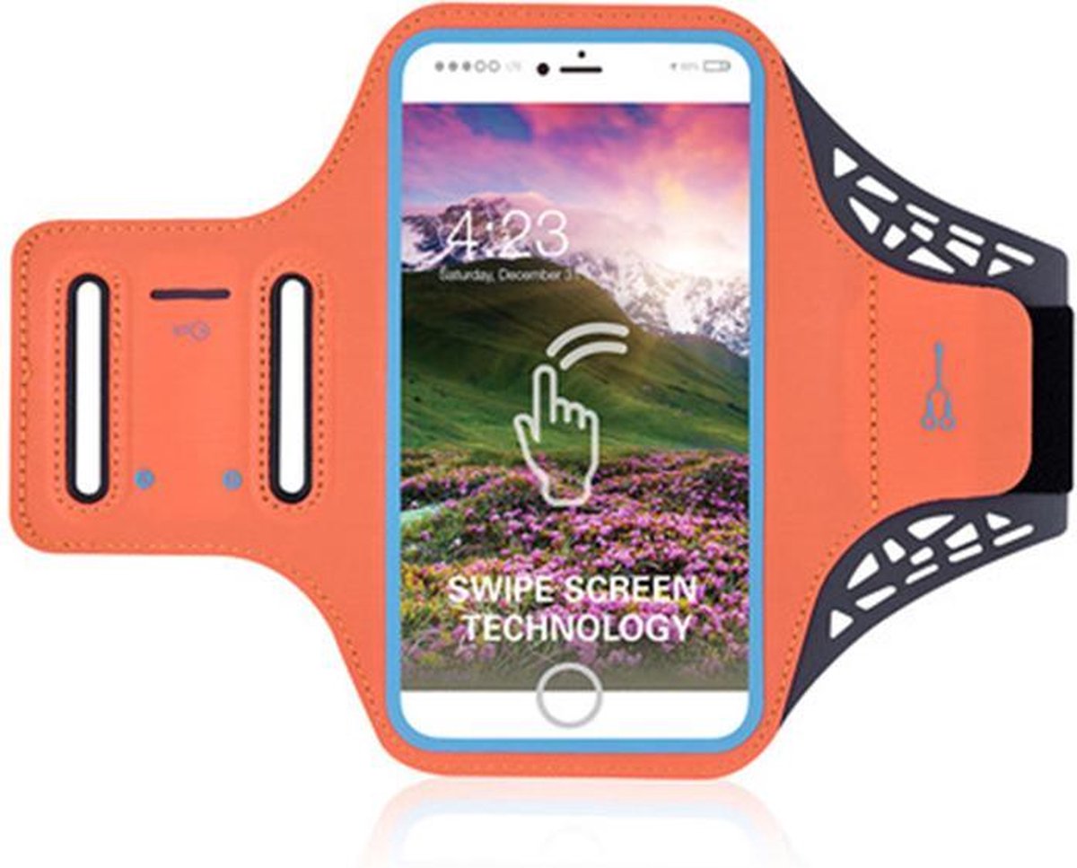 Sportarmband voor iPhone 6/7/8 PLUS - Spatwaterdicht - Ruimte voor pasjes en sleutels - Oranje