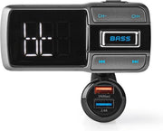 FM-Transmitter voor in de Auto | Bluetooth® | Bass Boost | microSD-Kaartsleuf | Handsfree Bellen | Spraakbediening | 3
