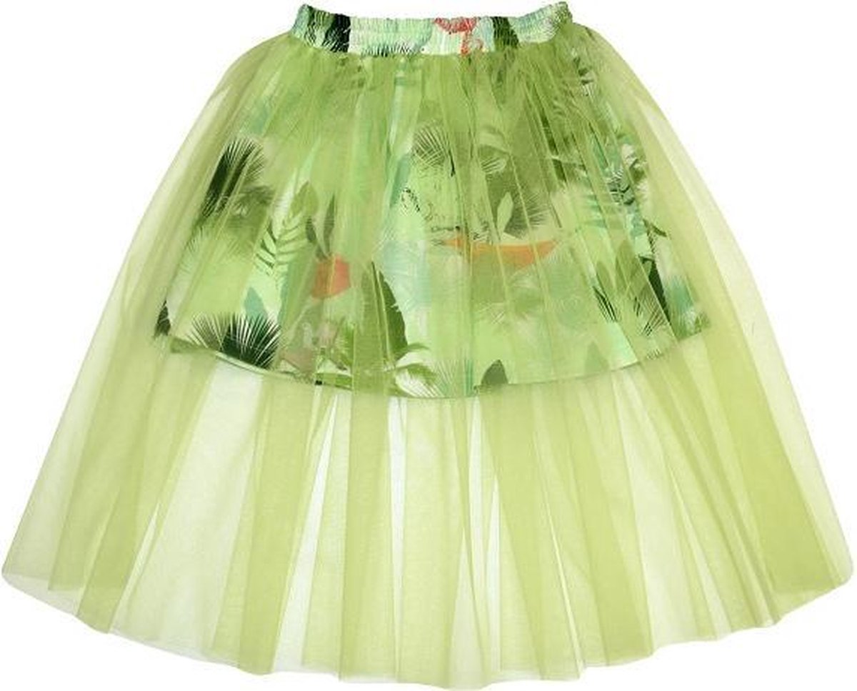 HEBE - rok - palm print - groen - Maat 146/152