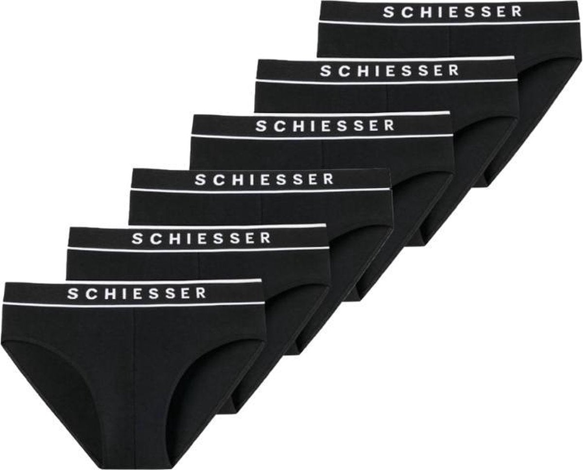 Schiesser 6-pack Rio heren slips - zwart