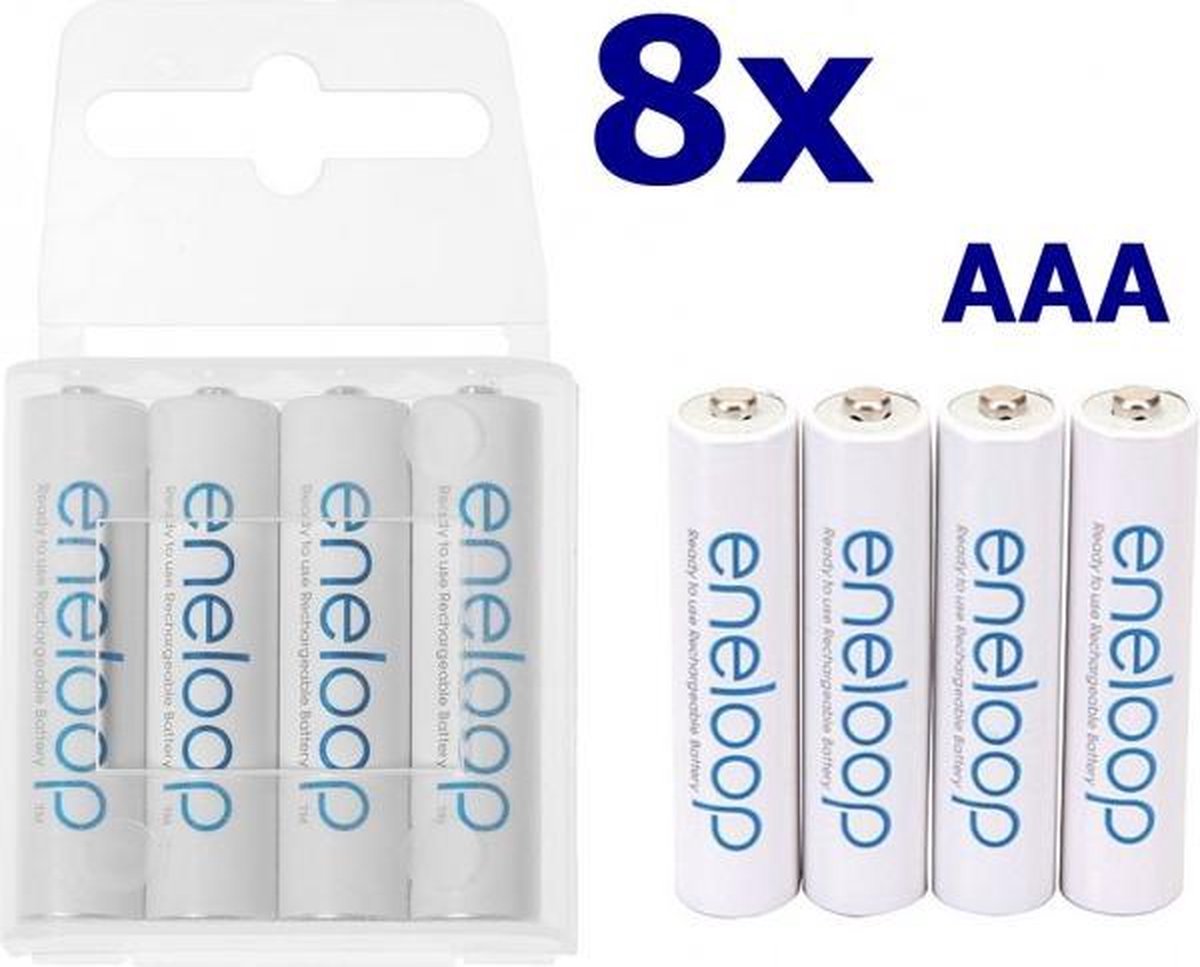 8 Stuks - AAA R3 Panasonic Eneloop Oplaadbare Batterijen