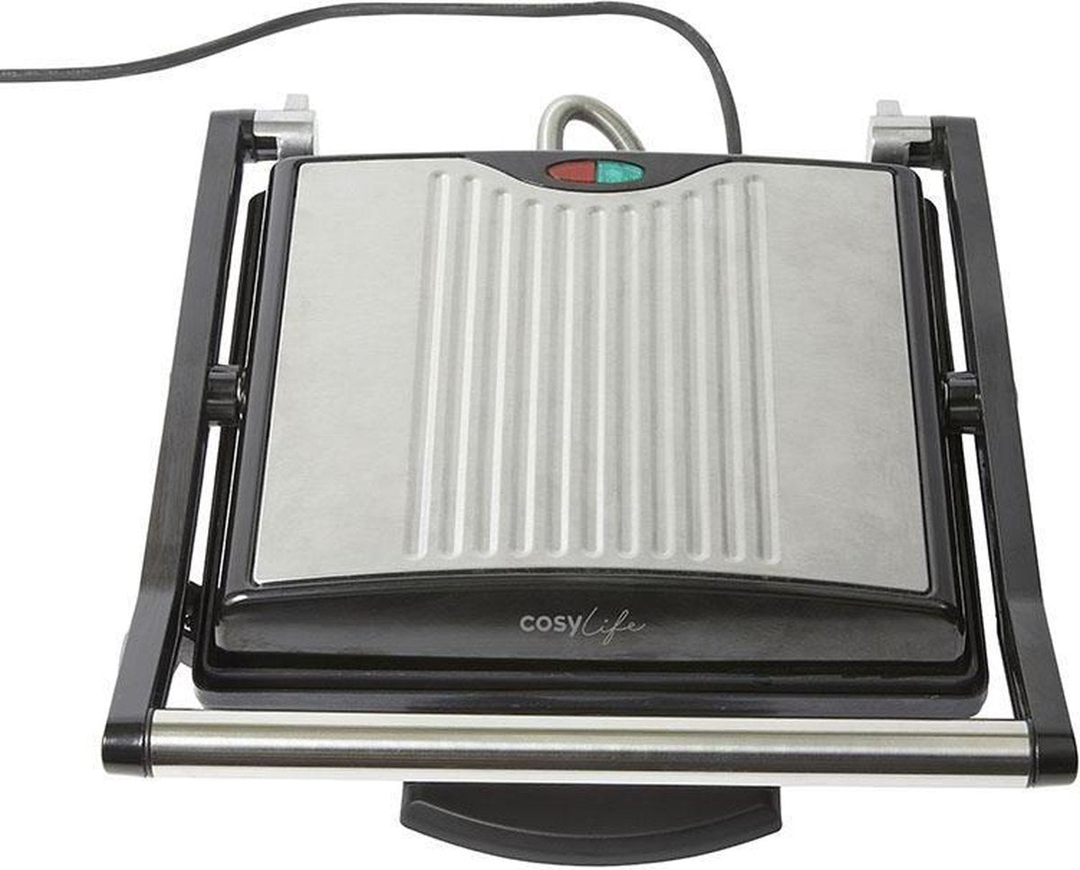COSYLIFE by ELECTRO DEPOT - CL-GV2 - Grill - Inox - 1800W - Openklapbaar - Afneembare platen