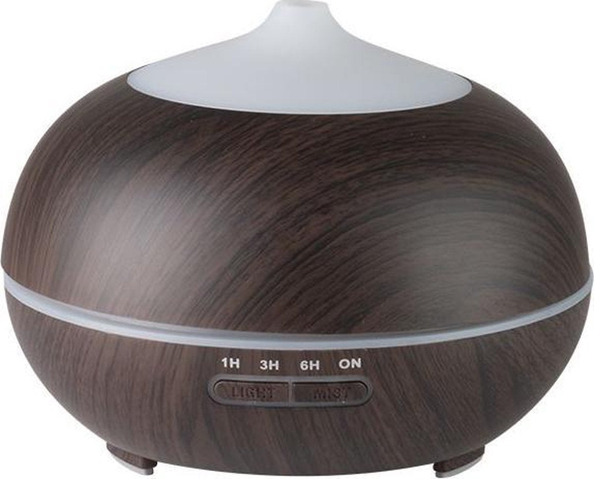 ACTIVE Aroma Diffuser Luchtbevochtiger Spa 06 Donker Hout 400ml + Timer