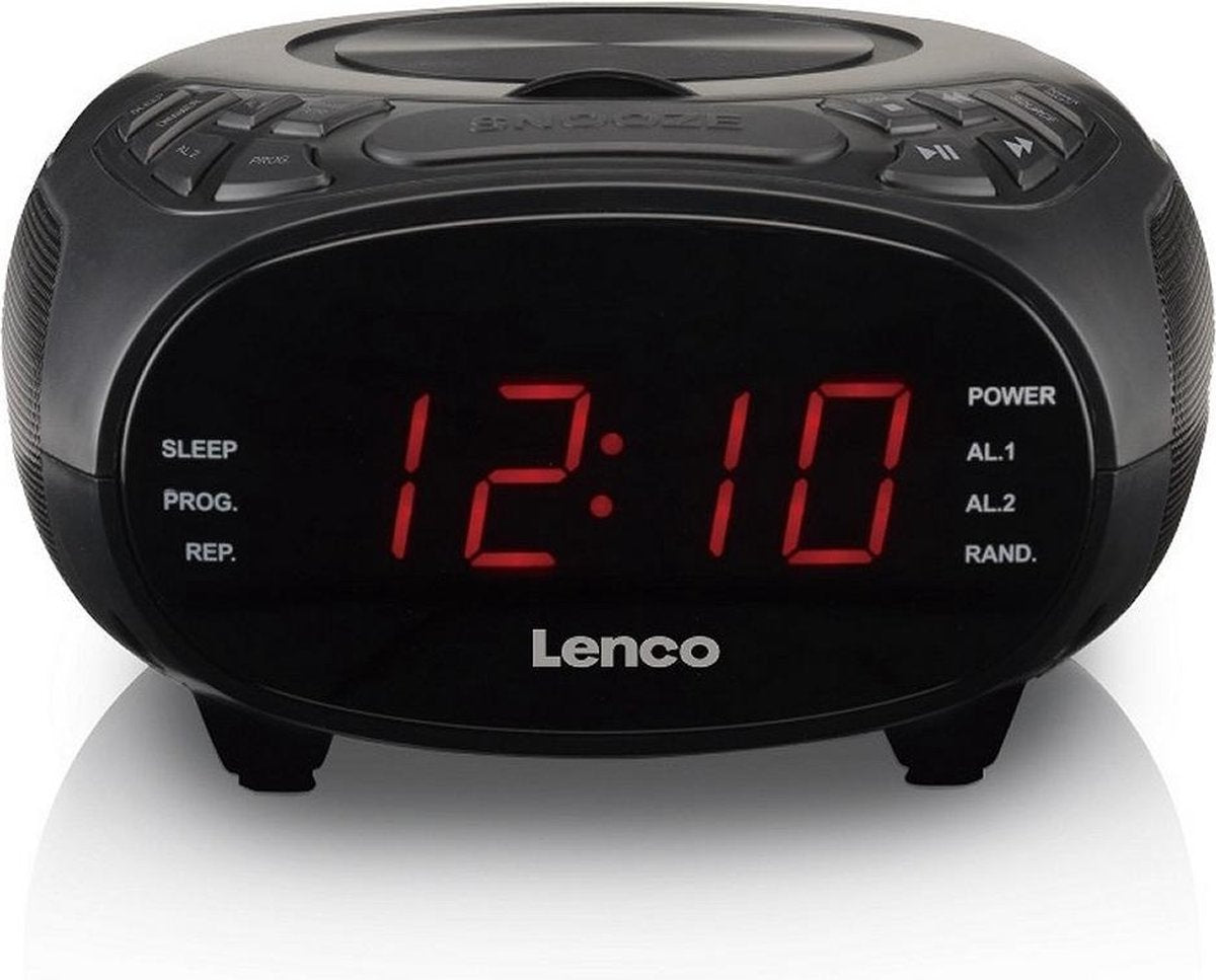 Lenco CR-740 - Wekkerradio met CD-speler en AUX-ingang - Zwart