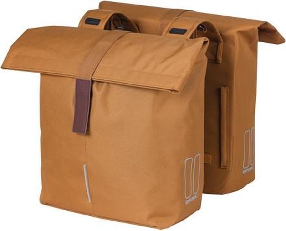 Basil City Dubbele fietstas - Camel Bruin - 32 Liter