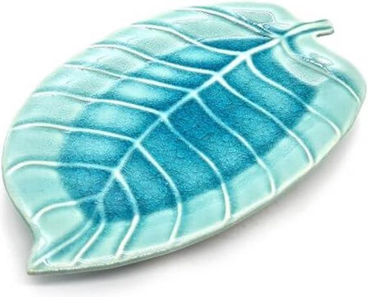 Presenteerschaal - Bladvormige schaal Turquoise 28 cm (4 stuks)