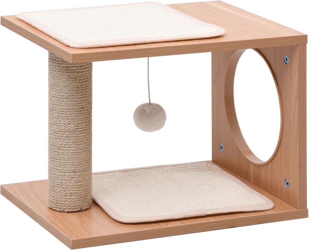 vidaXL Kattenkrabpaal klein met sisal krabmatten 30 cm