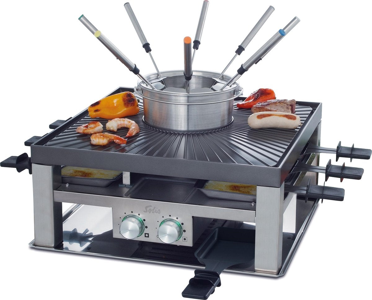 Solis 3 in 1 Combi Grill 796 Grill Apparaat - Gourmetstel 8 personen
