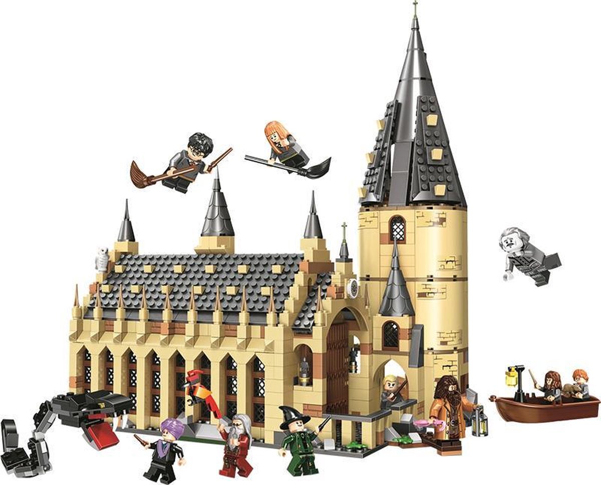 Brickzz | Zweinstein - Harry Potter De Grote Zaal van Zweinstein - Harry Potter Kasteel - Hagrid - Perkamentus - Geschikt voor LEGO Harry Potter - Compatibel met LEGO - 938 Bouwstenen