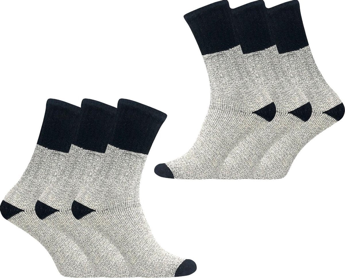 Classinn® "Trango" Dames Thermosokken - eenmaat 36 - 41 - Zwart - 6 paar