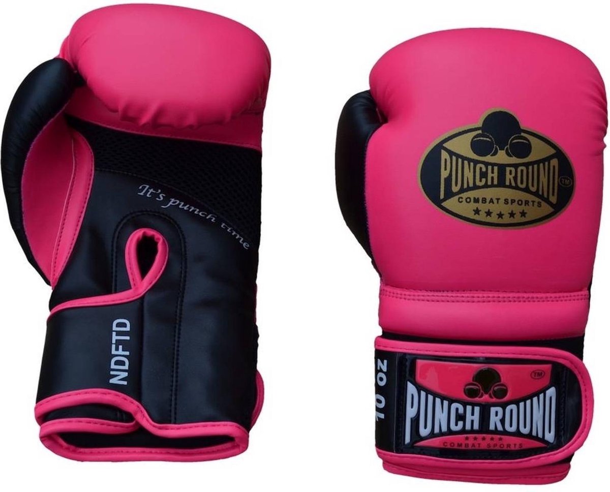Punch Round Bokshandschoenen Combat Sport Pink Gold 8 OZ Bokshandschoenen