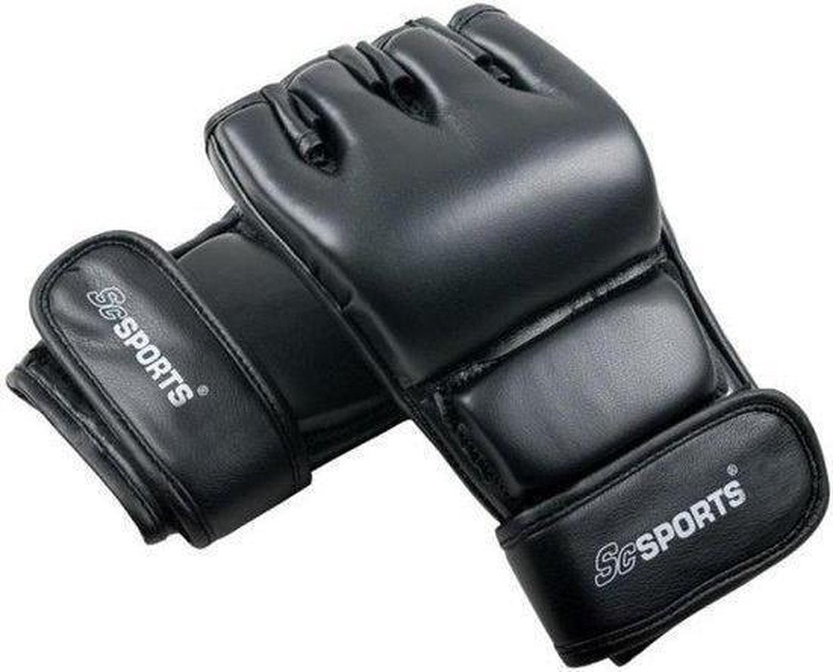 ScSPORTS  Grappling handschoenen - Free Fight handschoenen Freefight - kunststof - Maat XL - Zwart