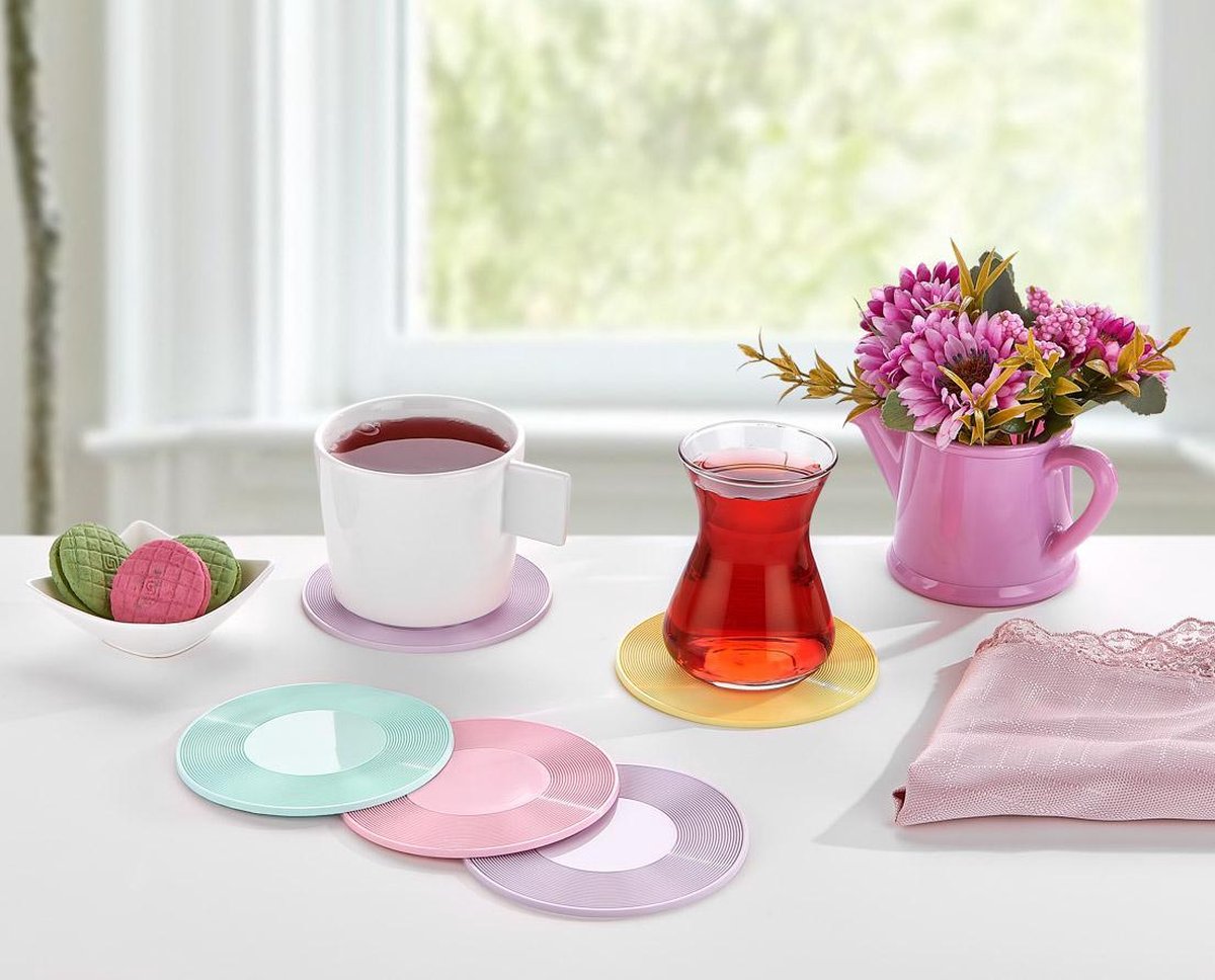 Sunplast - Vrolijk Gekleurde onderzetters - Plastic - Set van 3