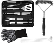 bbq gereedschap set 9 delig roestvrij staal borstel hittebestendige handschoen accesoires barbeque