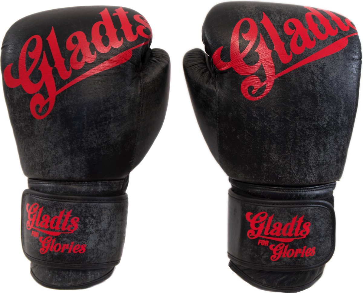 Gladts Bokshandschoenen Antique look zwart met grijs - 12 oz - M
