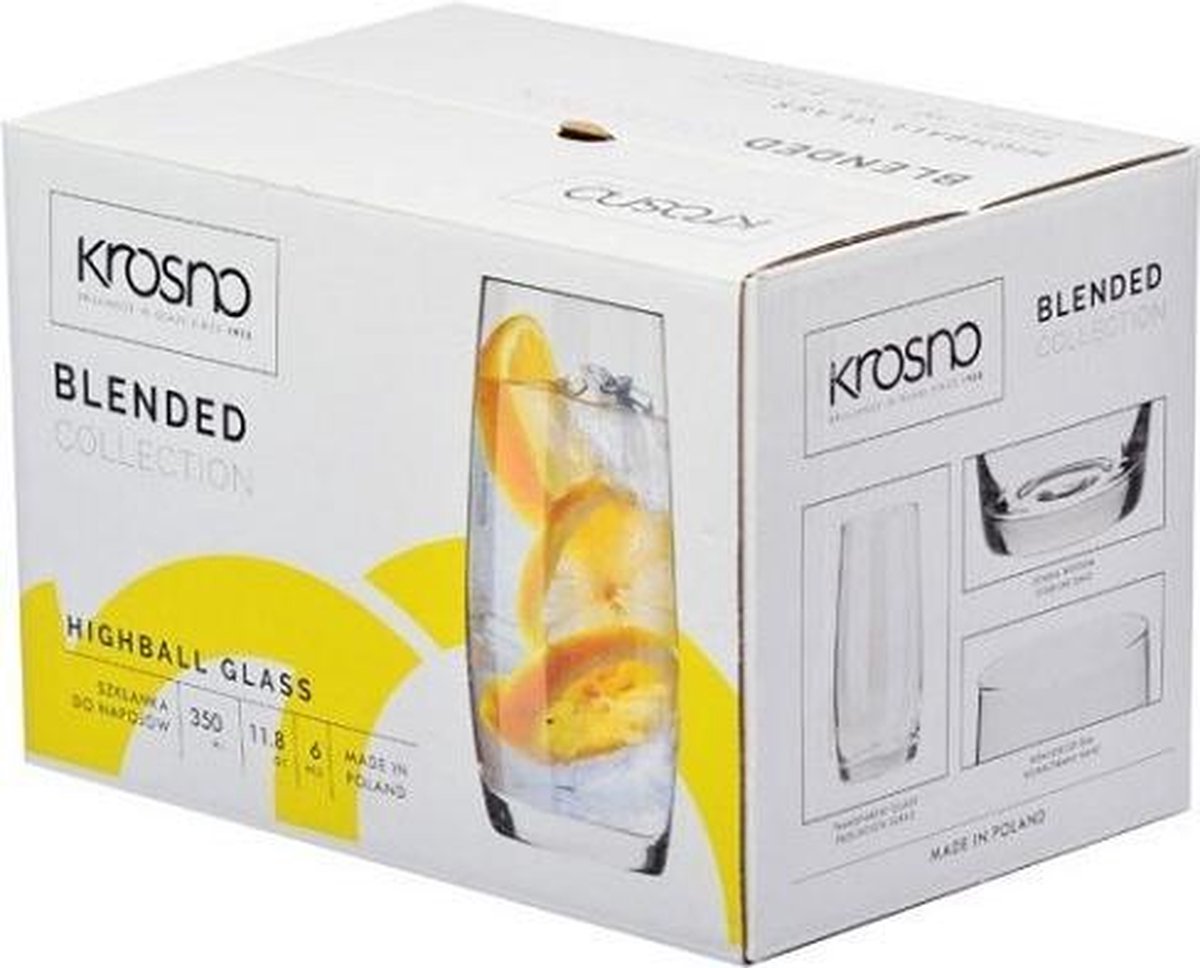 Krosno Blended Collection Longdrinkglazen - Set van 6 - 350ml