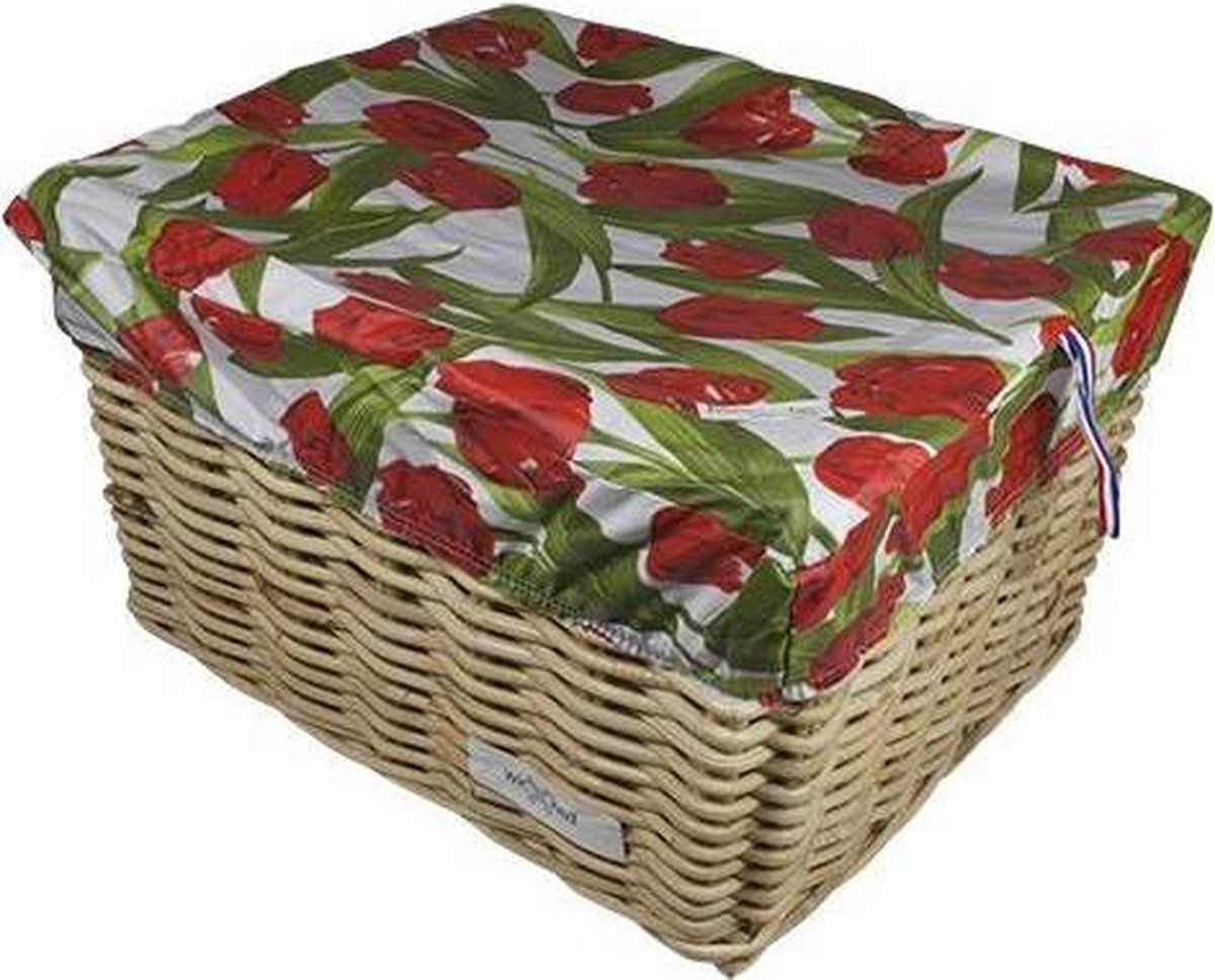 Box L Tulips Red voor fietsmand of fietskrat