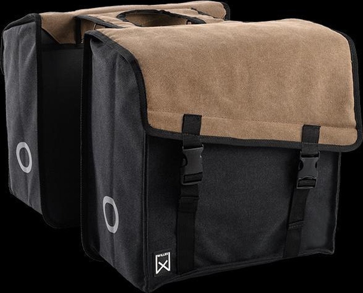 Willex Dubbele Canvas Fietstas 101 - 38 liter - Bruin/Zwart