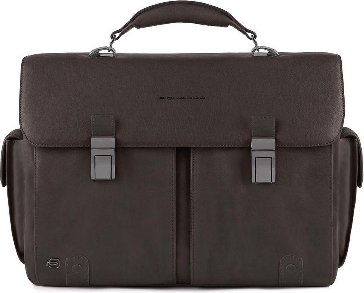 Piquadro Black Square Computer Briefcase 15.6 Dark Brown