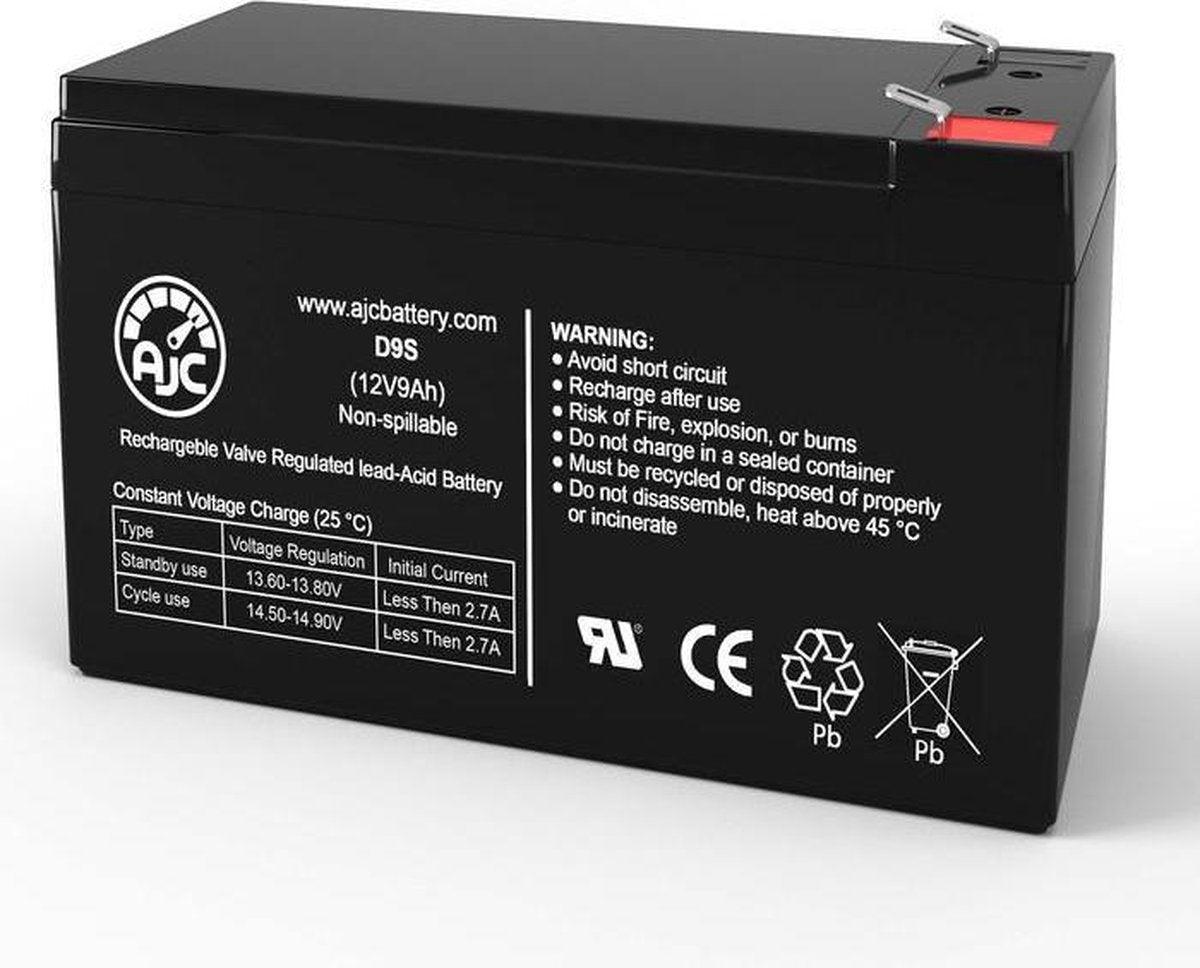 Vision CP1290L 12V 9Ah Lood zuur Accu - Dit is een AJC® Vervangings Accu