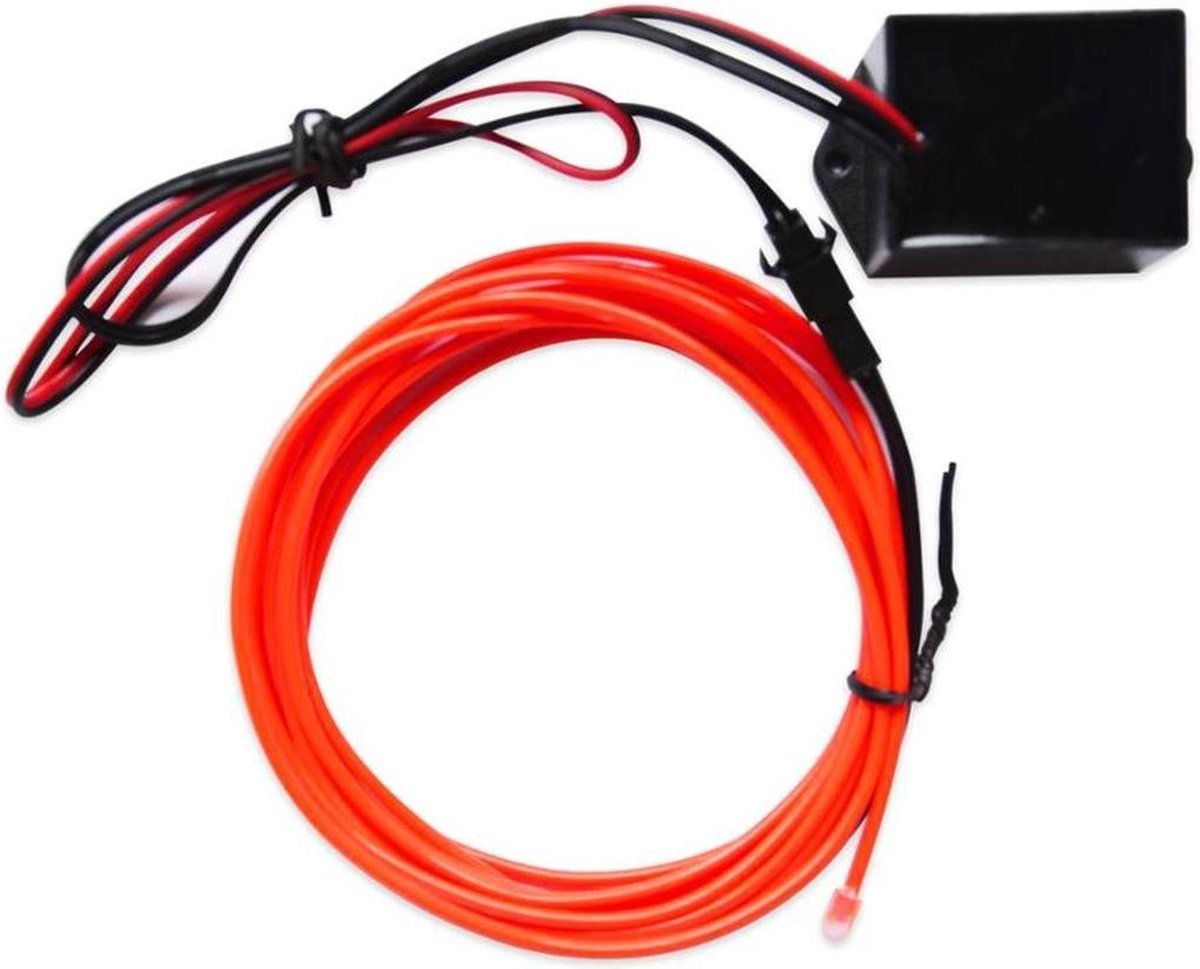 EL wire - ROOD - interieur verlichting - 12 Volt - 2 meter