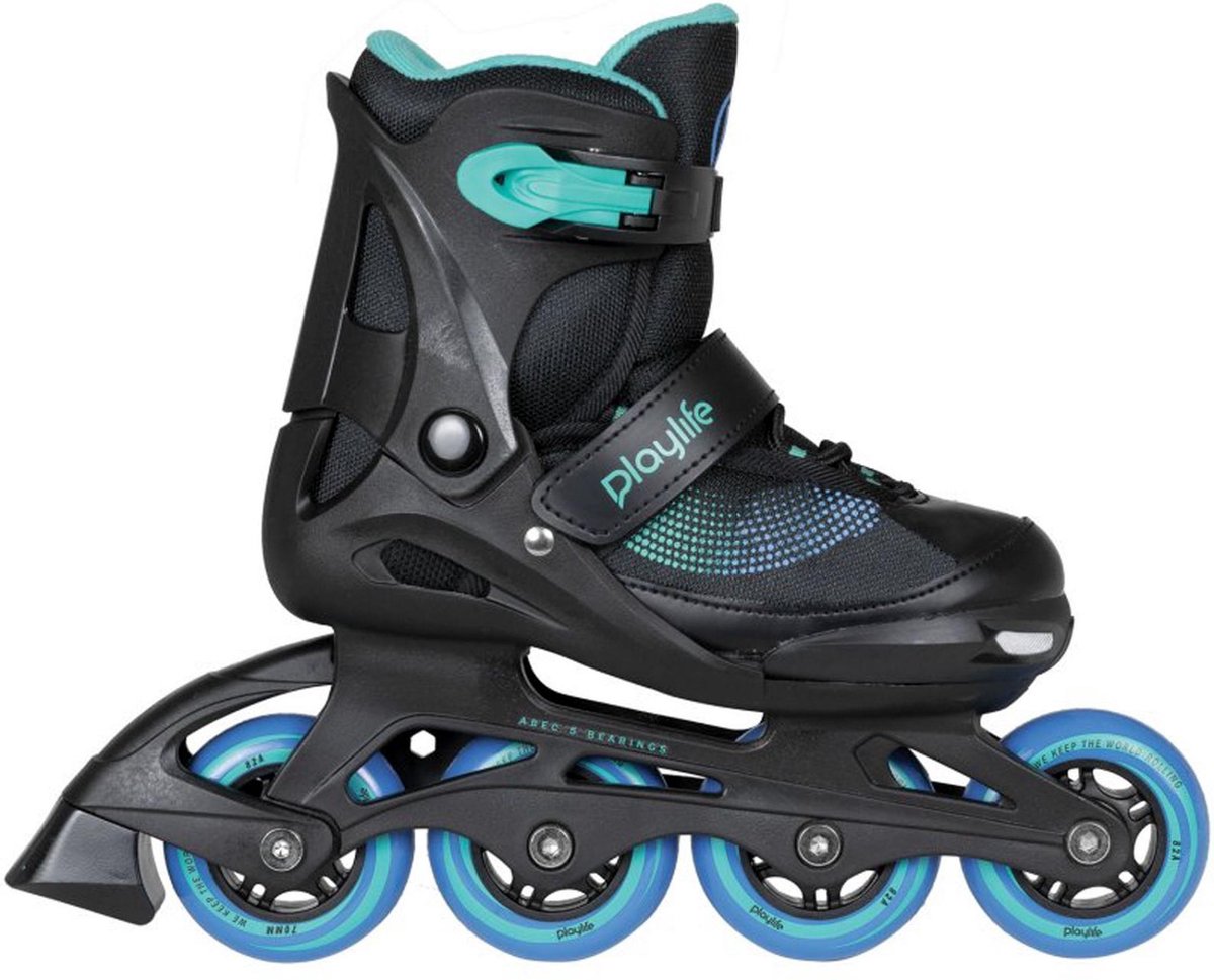 Playlife Inlineskates - Maat 31-34 - Unisex - zwart/groen/blauw