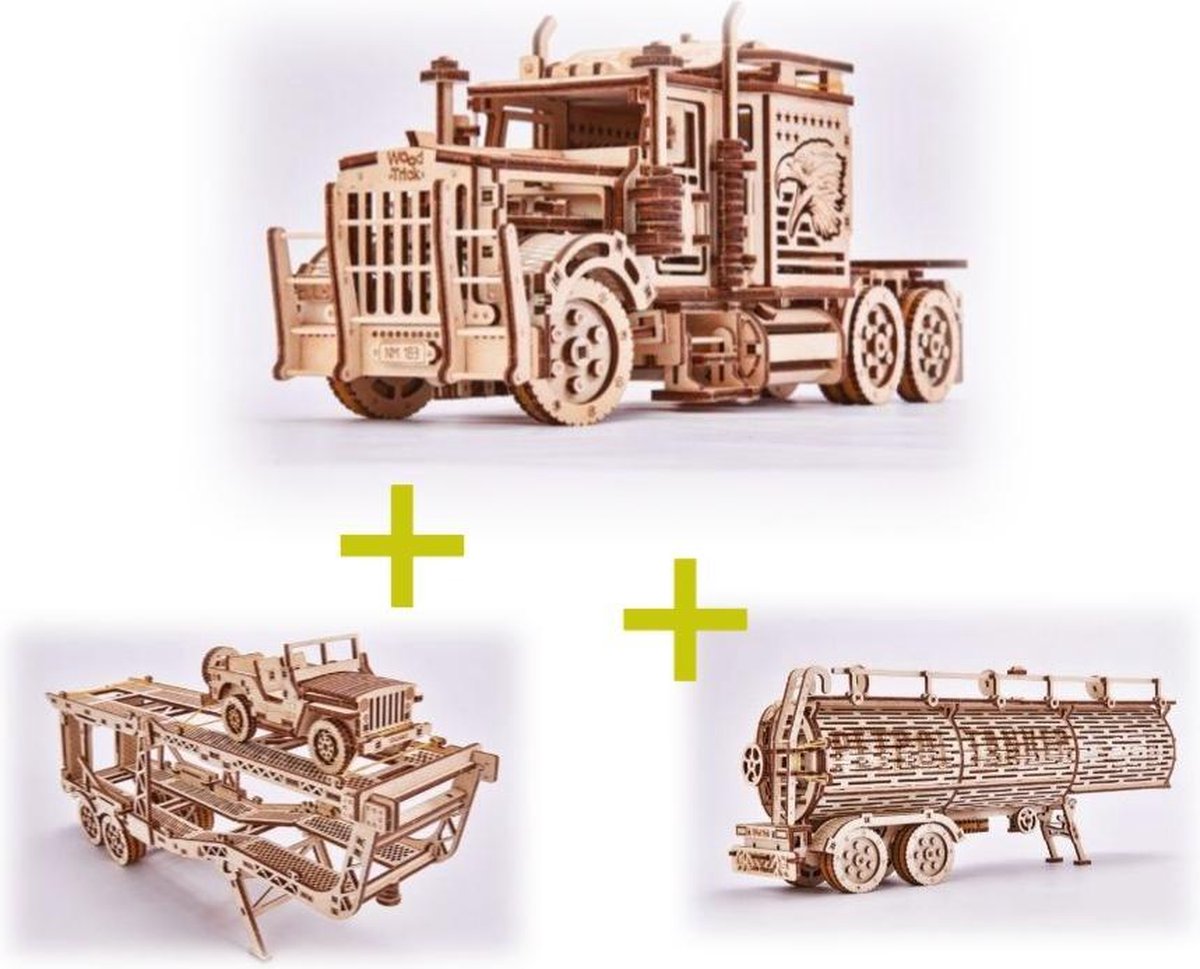 Wood.Trick houten modelbouw voordeelpakket Big Rig en 2 uitbreidingen